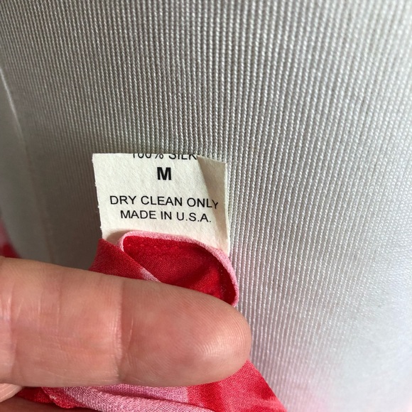 NWT Frances Smily Silk Pink and Red Roses Chemise - Picture 6 of 6